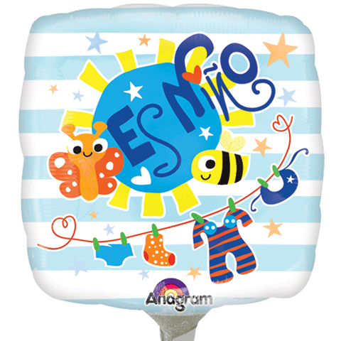 9" Airfill Only Es Nino Baby Clothes Balloon (Spanish)