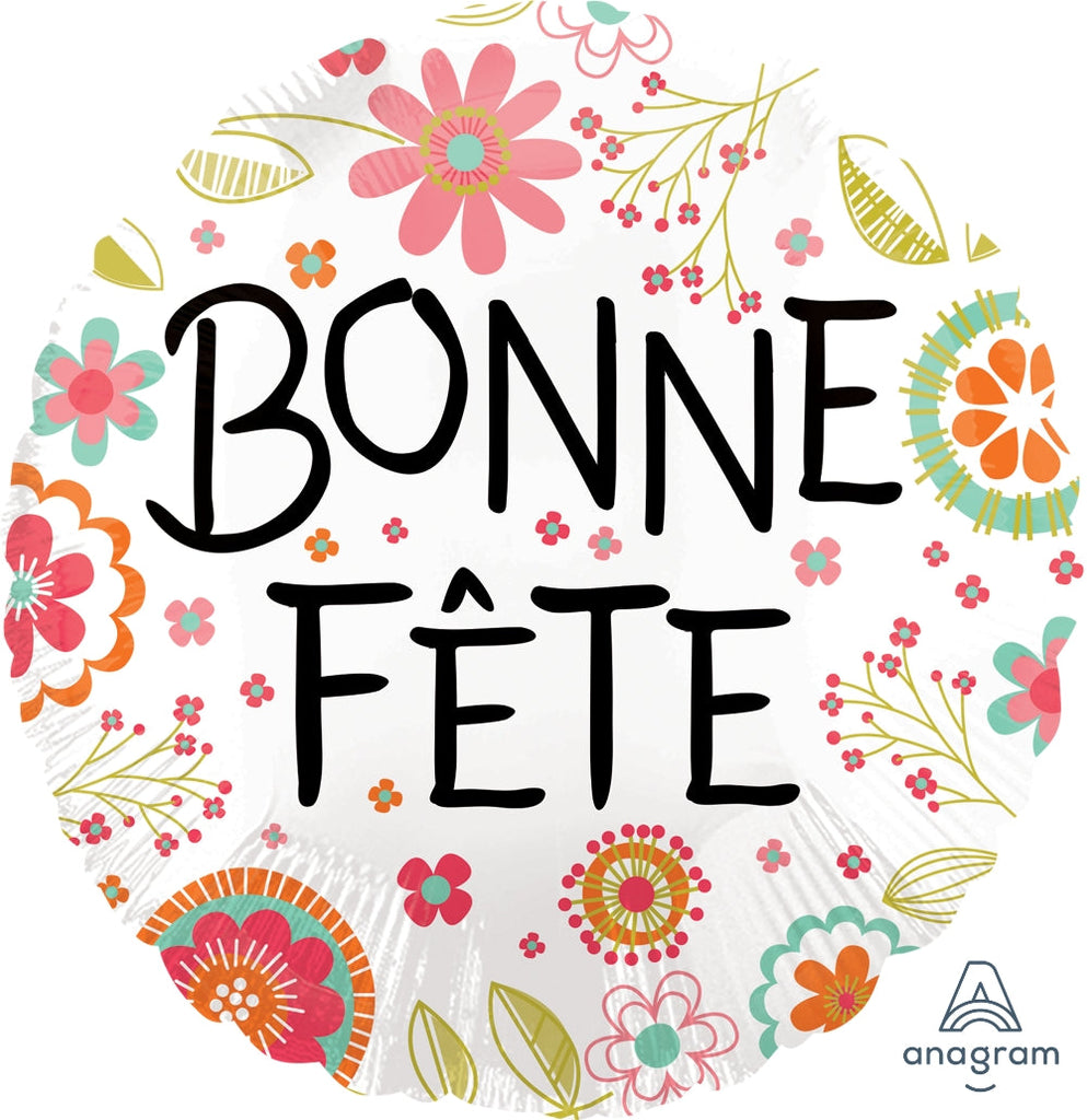 28" Jumbo Bonne Fete Peachy Flower Balloon