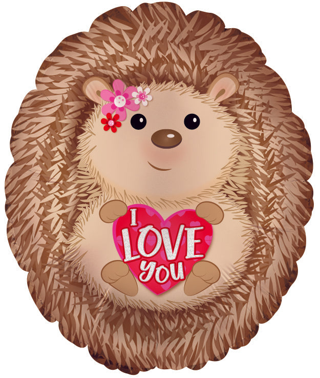 20" Hedge Hog I Love You Oval Foil Balloon