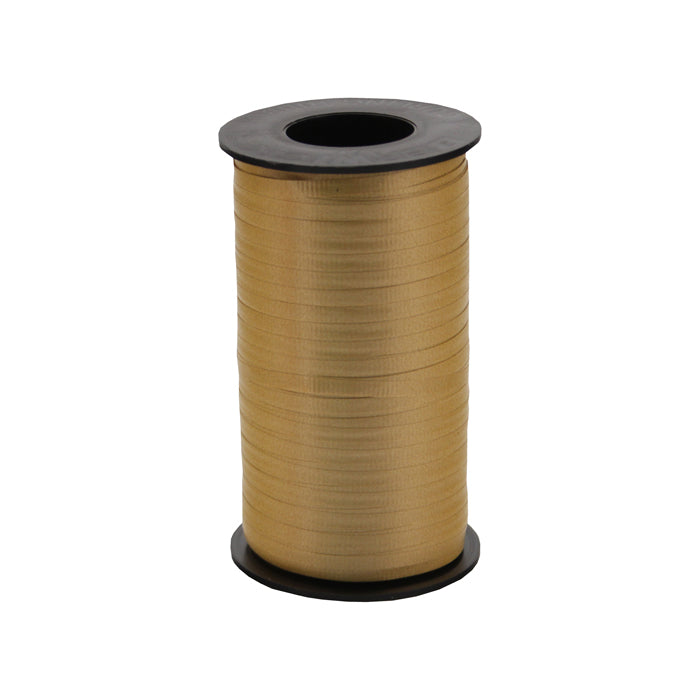 3/16" Poly Balloon Curling Ribbed Ribbon Holiday Gold