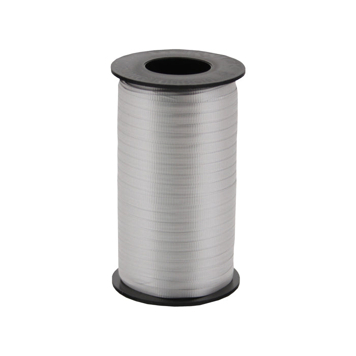 3/16" Poly Balloon Curling Ribbed Ribbon Silver