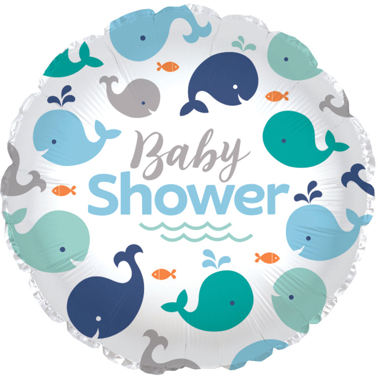 18" Baby Shower Lil' Spout Blue Balloon