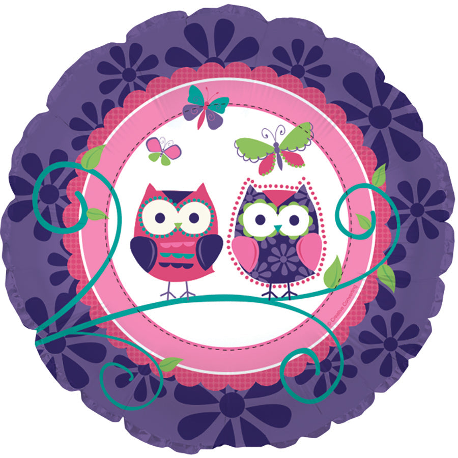 18" Owl Party Foil Balloon