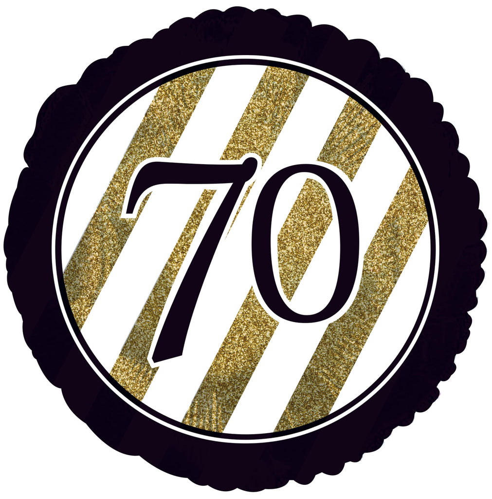 18" 70 Black & Gold Glitter Foil Balloon