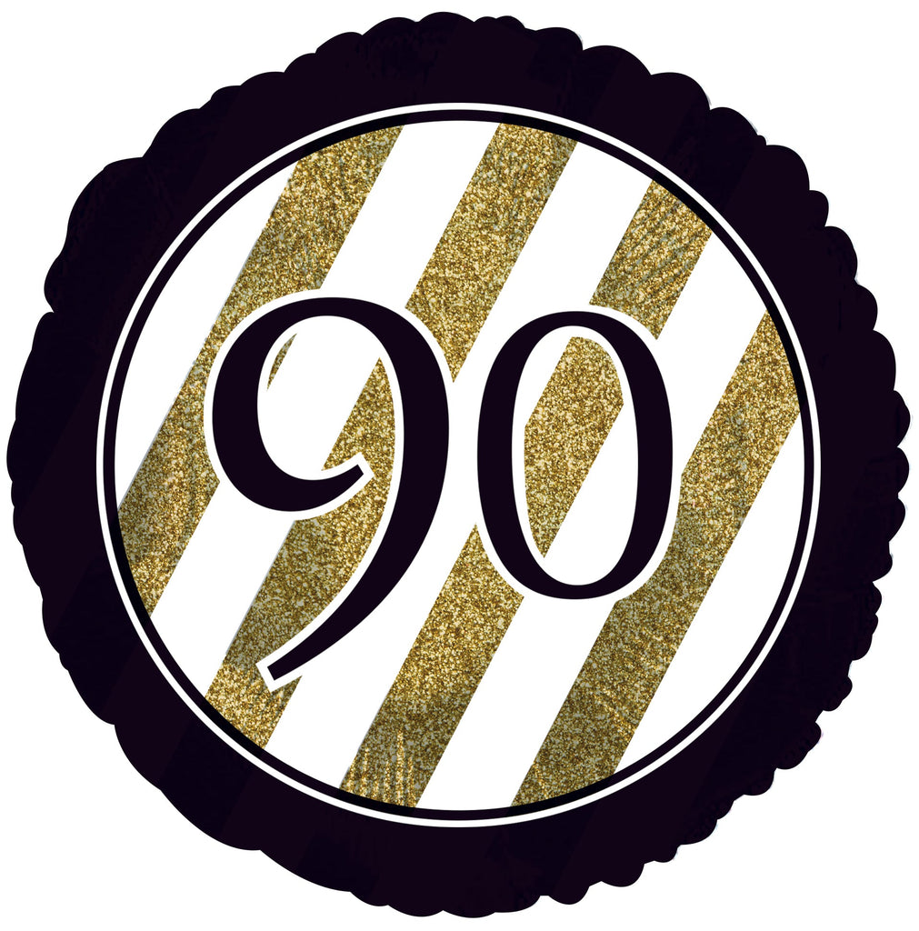 18" 90 Black & Gold Glitter Foil Balloon