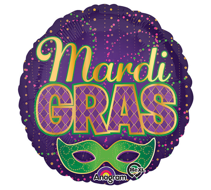 18" Mardi Gras Confetti Balloon