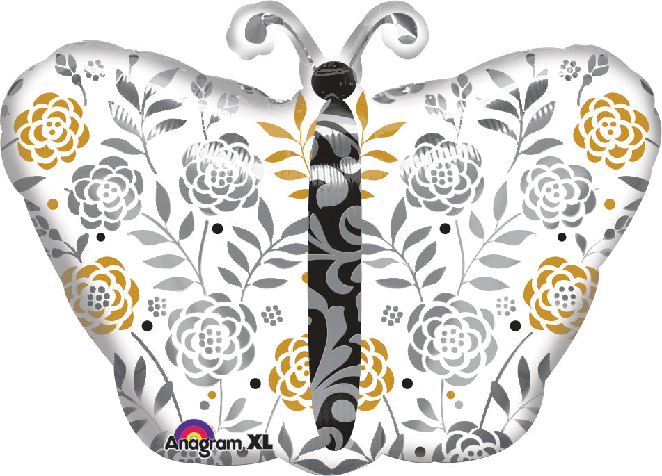 18" Wedding Congratulations Butterfly Balloon Packaged