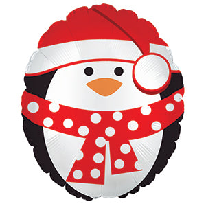 12" Airfill Only Holiday Penguin Foil Balloon