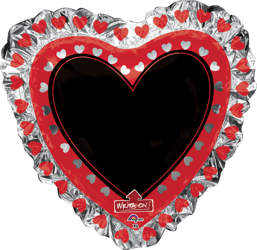 28" Jumbo Heart Blackboard Balloon Packaged