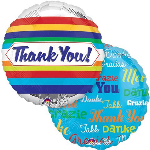 18" Thanks You Stripes Balloon