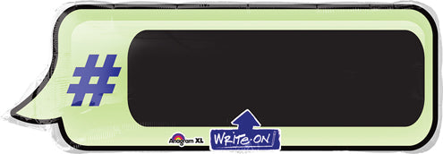 34" Jumbo #Hashtag Text Bubble Balloon Packaged