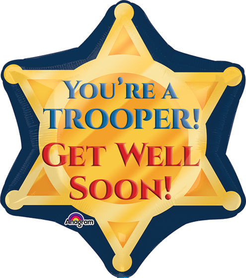 21" Trooper Badge Get Well Soon Balloon