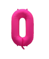 Mockup of inflated 34 inches Deco Number 0 Neon Pink Balloon Made by Decochamp