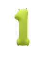 Mockup of inflated 34 inches Deco Number 0 Neon Yellow Balloon Made by Decochamp