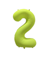 Mockup of inflated 34 inches Deco Number 2 Neon Yellow Balloon Made by Decochamp