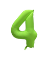 Mockup of inflated 34 inches Deco Number 4 Neon Green Balloon Made by Decochamp