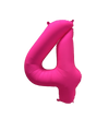 Mockup of inflated 34 inches Deco Number 4 Neon Pink Balloon Made by Decochamp