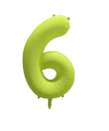 Mockup of inflated 34 inches Deco Number 6 Neon Yellow Balloon Made by Decochamp