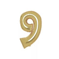 34″ Number 9 White Gold Foil Balloon in the shape of the number nine.