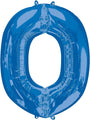 34″ Supershape 0 Blue Balloon Foil Balloon in the shape of the number zero.