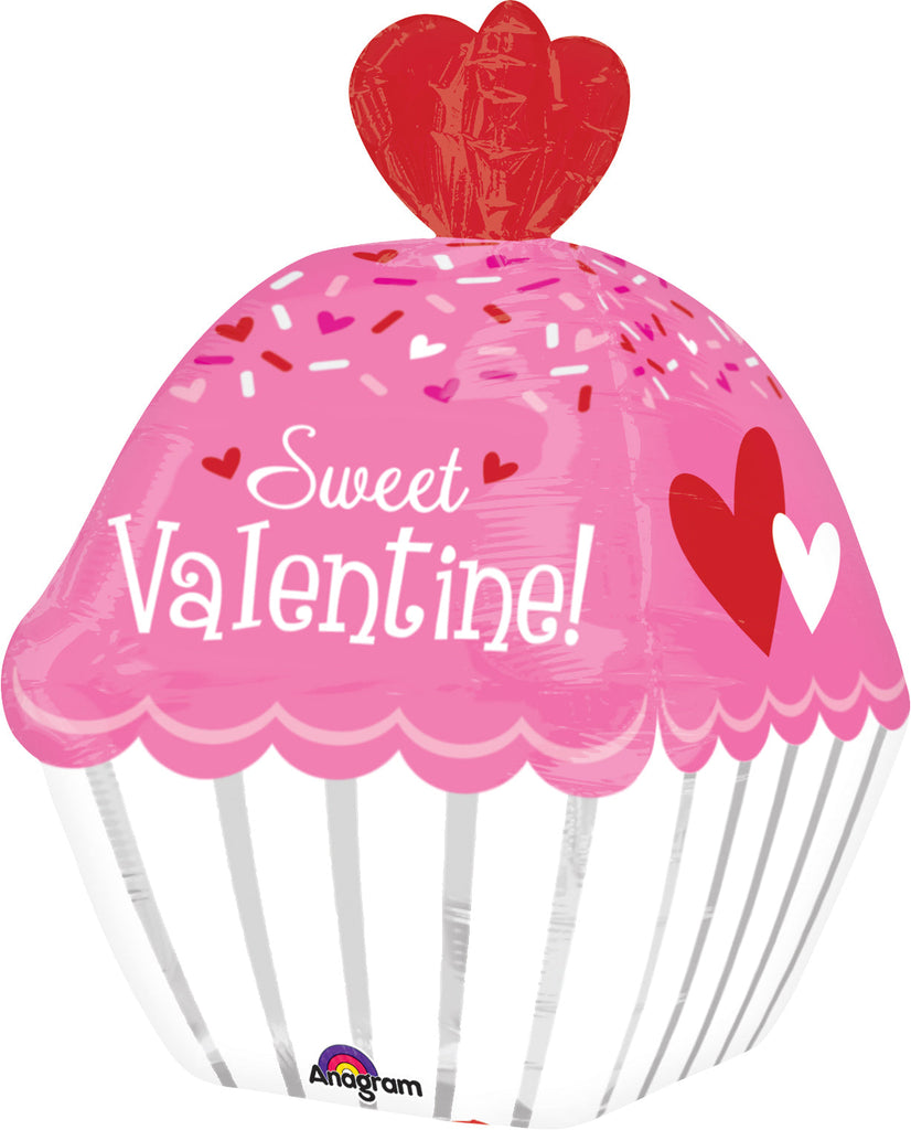24" Sweet Valentine Cupcake Balloon