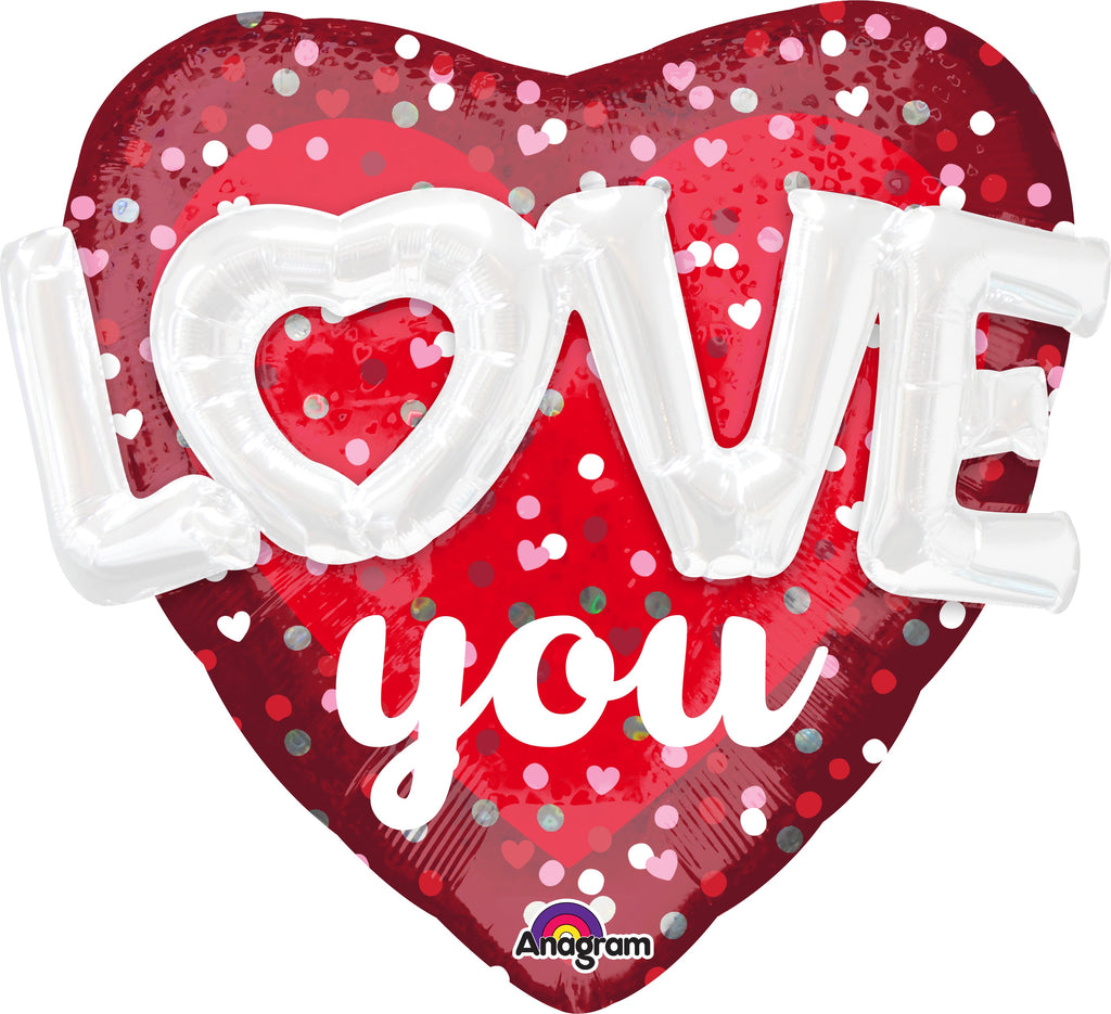 36" Love Hearts & Dots Balloon