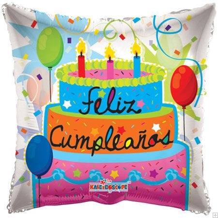 9" Airfill Only Feliz Cumpleanos Balloon (Spanish)