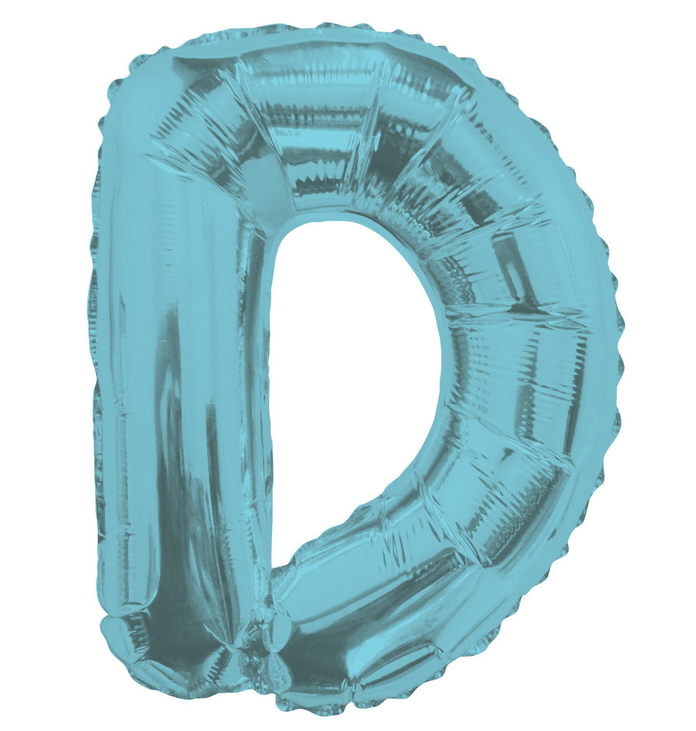 14" Airfill with Valve Only Letter D Light Blue Balloon