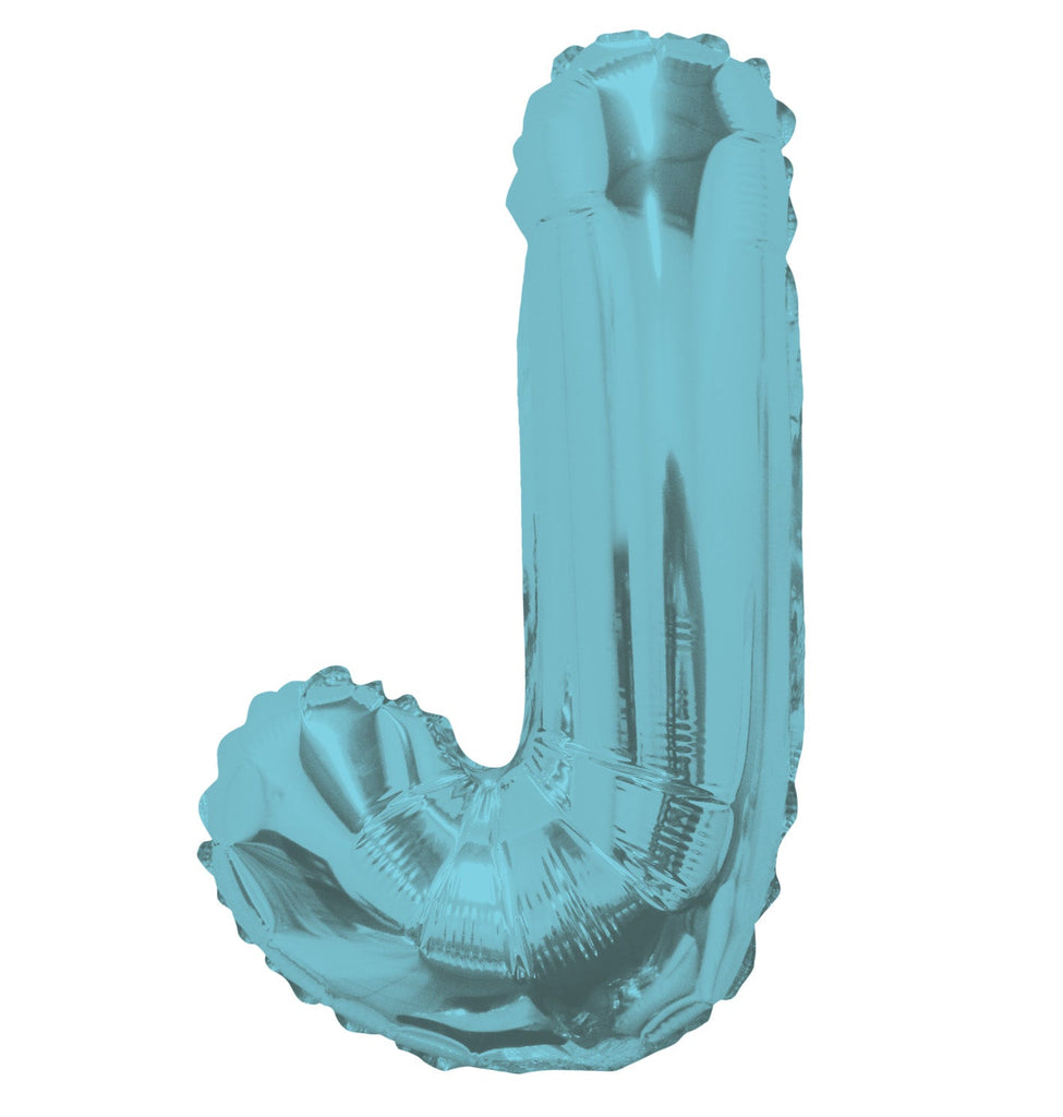 14" Airfill with Valve Only Letter J Light Blue Balloon