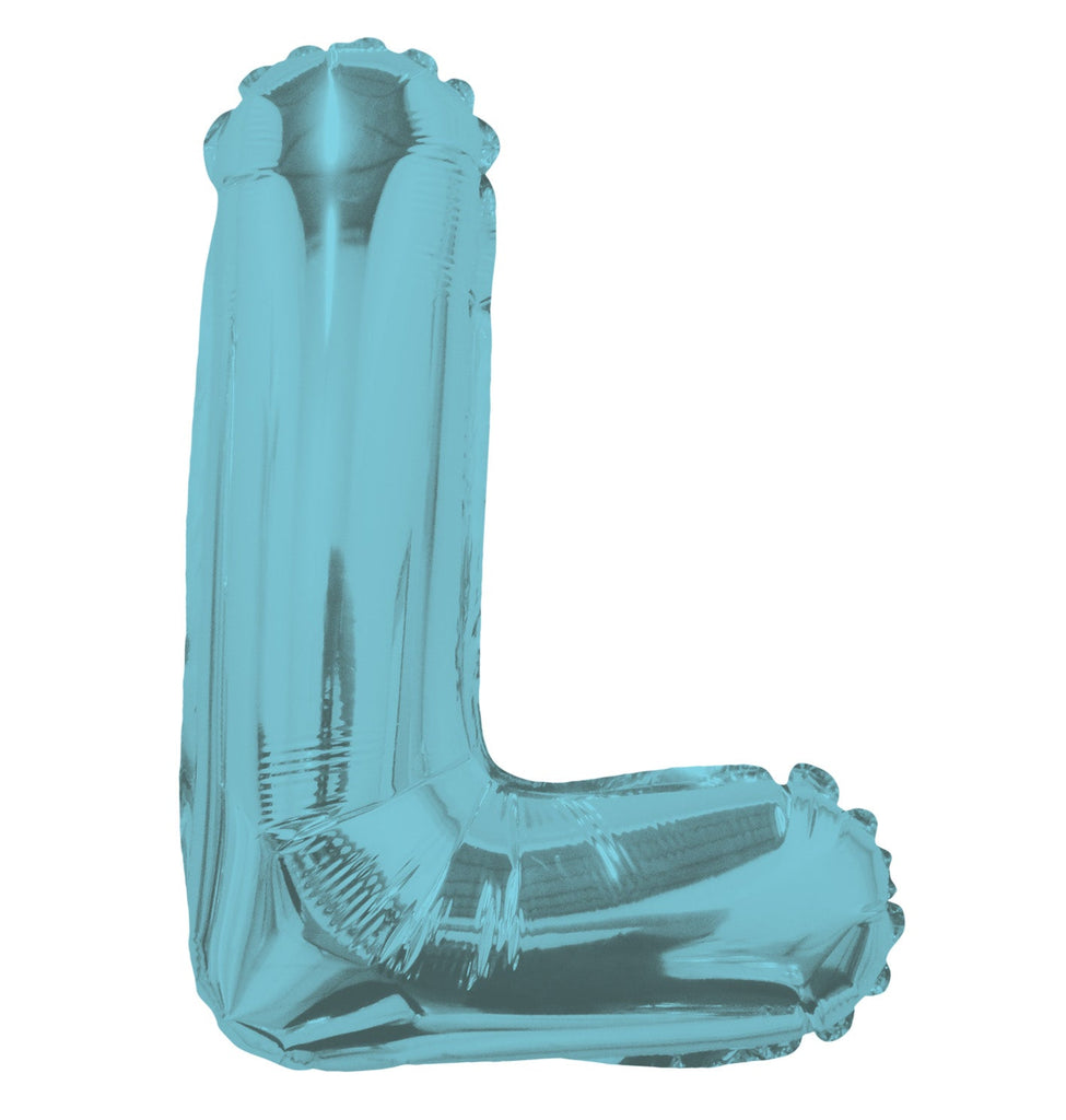 14" Airfill with Valve Only Letter L Light Blue Balloon