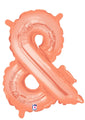 14" Airfill Only (Self Sealing) Megaloon Jr. Ampersand Rose Gold Balloon