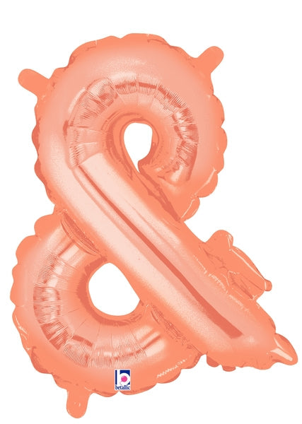 14" Airfill Only (Self Sealing) Megaloon Jr. Ampersand Rose Gold Balloon