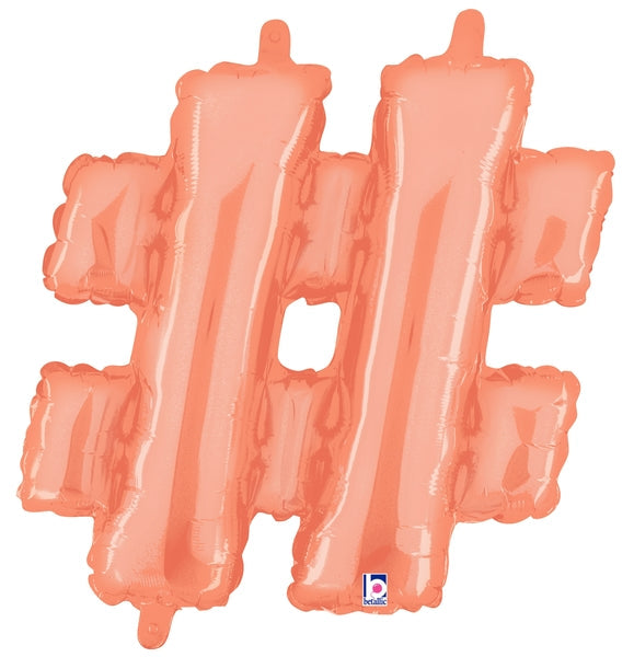 14" Airfill Only (Self Sealing) Megaloon Jr. Hashtag Rose Gold Balloon