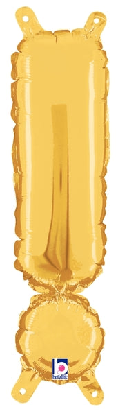14" Airfill Only Megaloon Jr. Foil Balloon Exclamation Point ( ! ) Gold