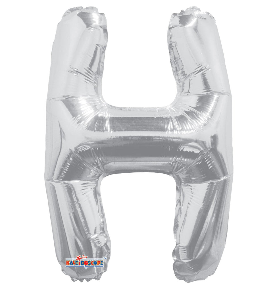 14" Airfill with Valve Only Letter H Silver Balloon
