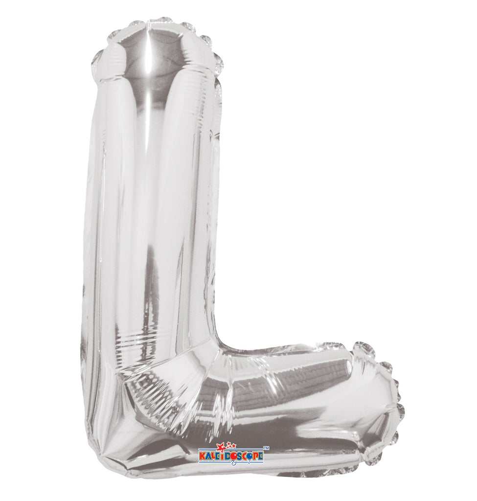 14" Airfill with Valve Only Letter L Silver Balloon