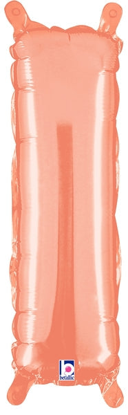 14" Airfill Only (Self Sealing) Megaloon Jr. Letter I Rose Gold Balloon