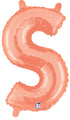 14" Airfill Only (Self Sealing) Megaloon Jr. Letter S Rose Gold Balloon