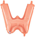 14" Airfill Only (Self Sealing) Megaloon Jr. Letter W Rose Gold Balloon