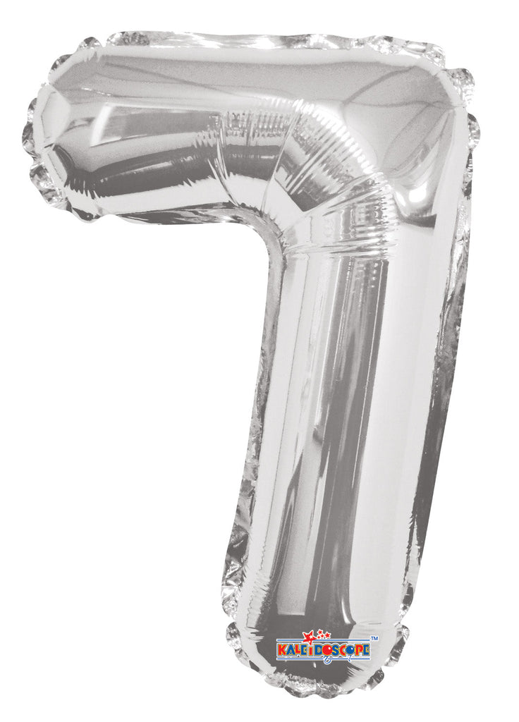 14" Airfill with Valve Only Number 7 Silver Balloon