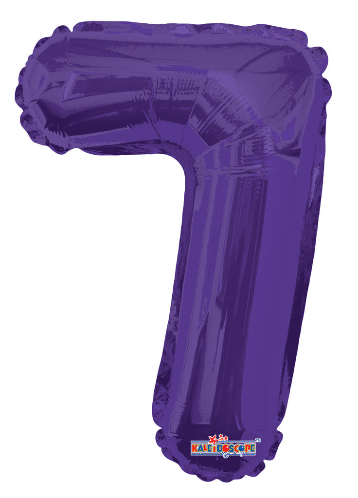 14" Airfill with Valve Only Number 7 Purple Balloon