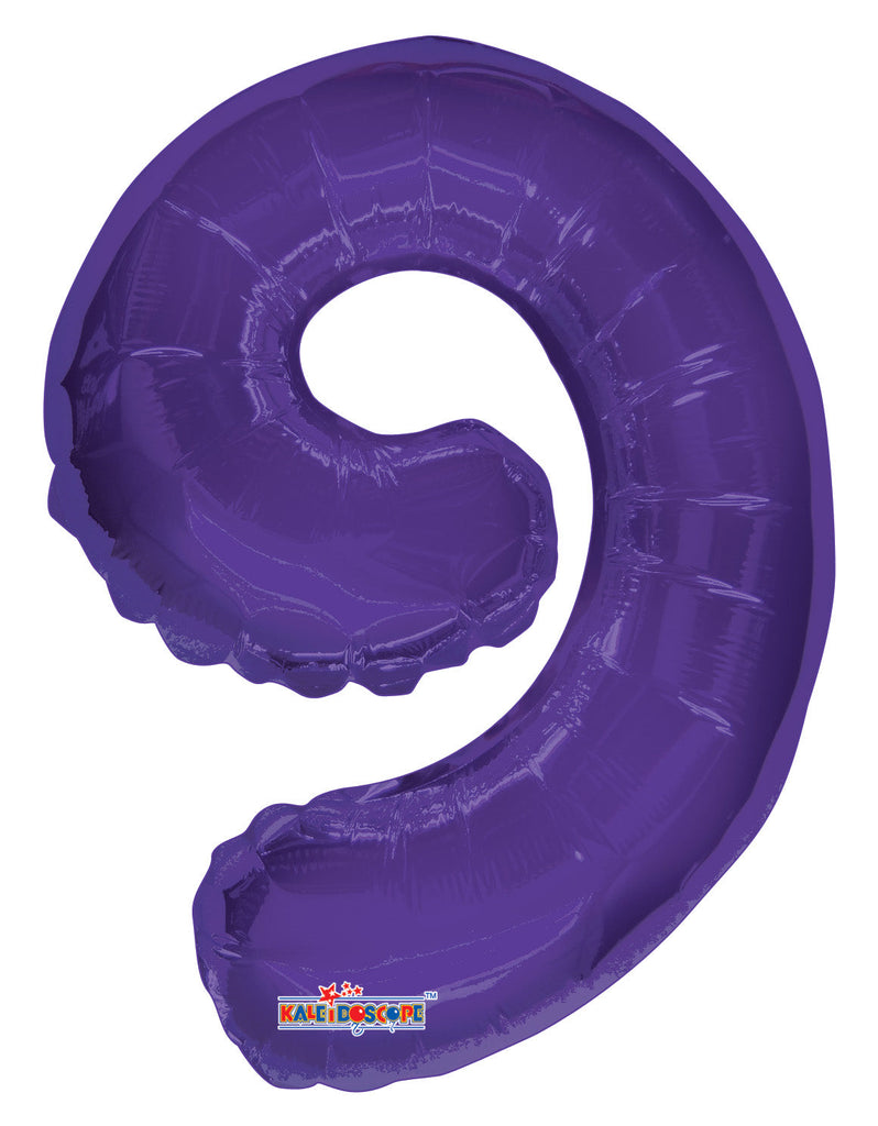14" Airfill with Valve Only Number 9 Purple Balloon