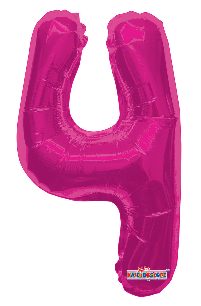 14" Airfill with Valve Only Number 4 Magenta Balloon