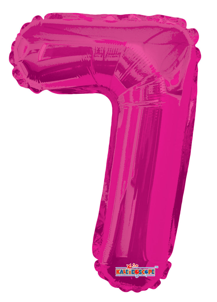 14" Airfill with Valve Only Number 7 Magenta Balloon
