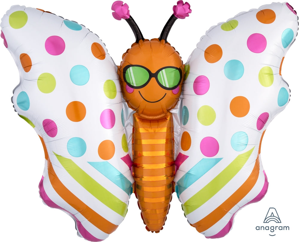 30" Jumbo SuperShape Fun in the Sun Butterfly Balloon