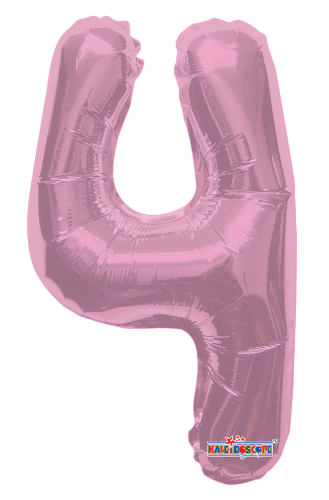 14" Airfill with Valve Only Number 4 Light Pink Balloon