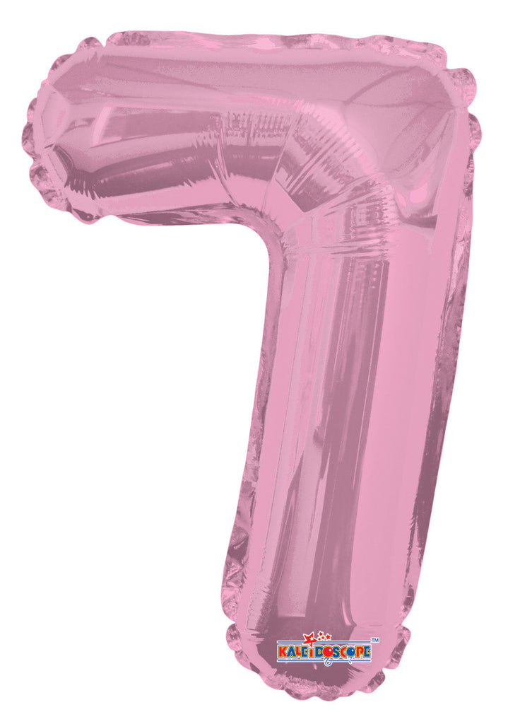 14" Airfill with Valve Only Number 7 Light Pink Balloon