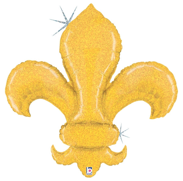 45" Holographic Shape Packaged Fleur de Lis Balloon