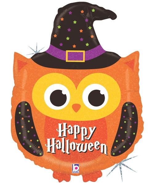32" Holographic Shape Balloon Halloween Owl