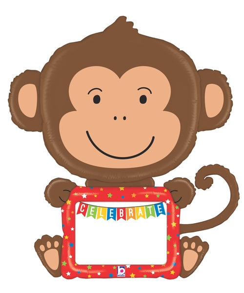 43" Shape Packaged ReMARKables Birthday Monkey Balloon